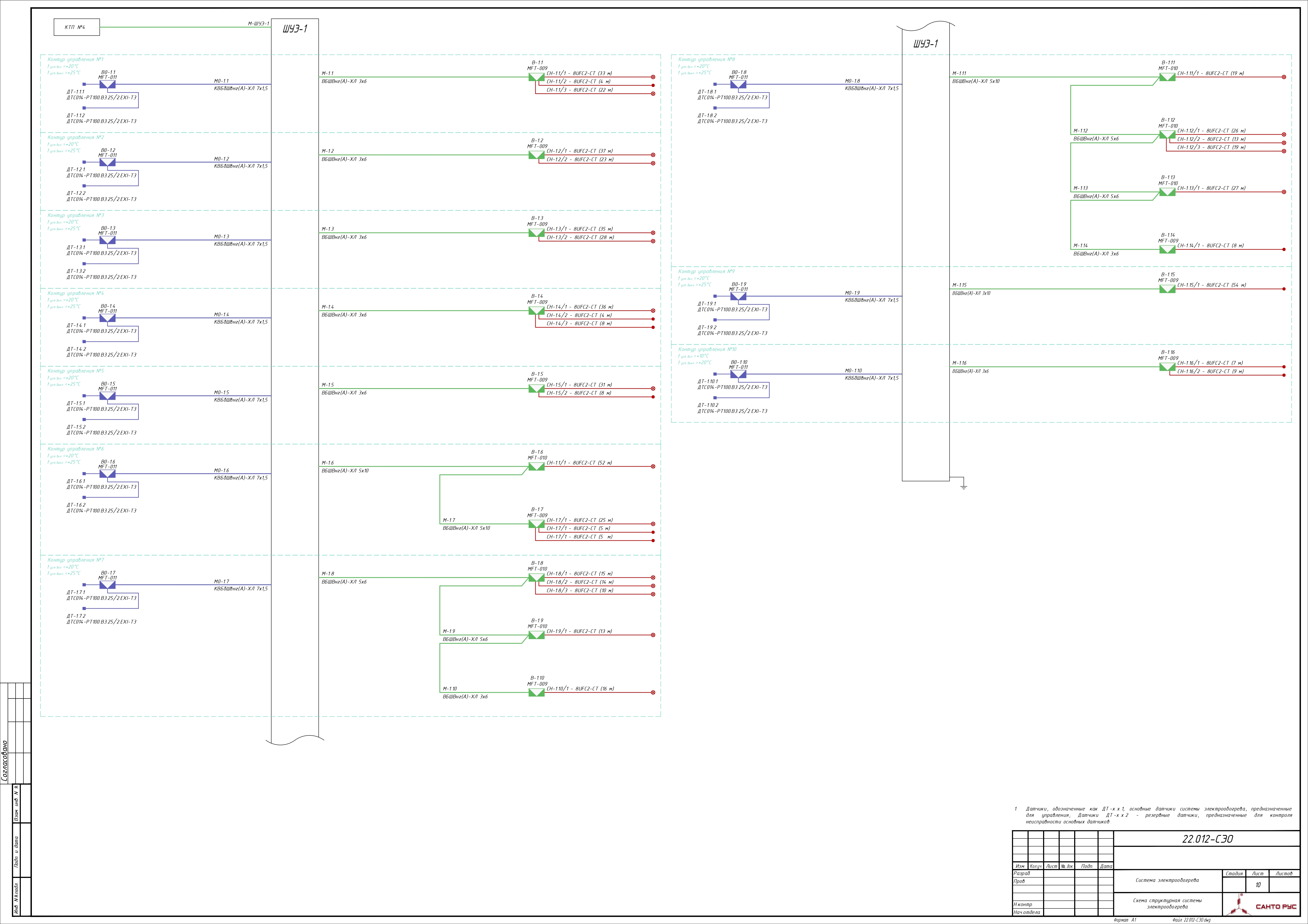 Система электрообогрева трубопроводов